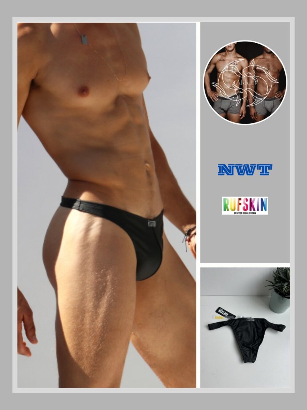 Rufskin - Julius Rubberized Thong - Black (M)